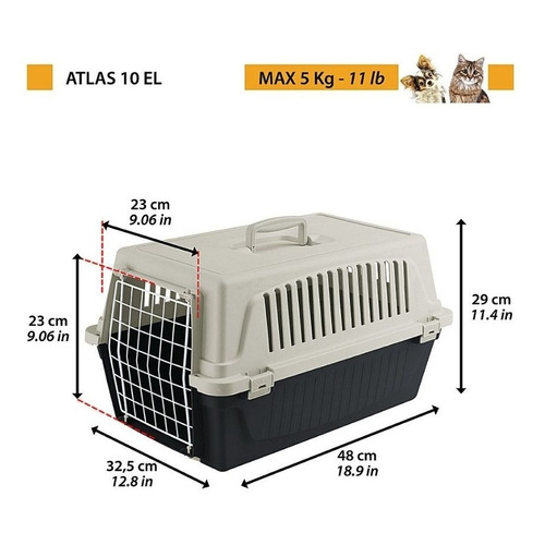 Ferplast Transportador Atlas 10 - Perro Gato - Hasta 5kgs