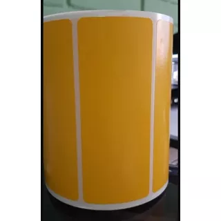1000 Etiquetas Adhesivas Térmica Teñido Amarillo  4x10 Cms