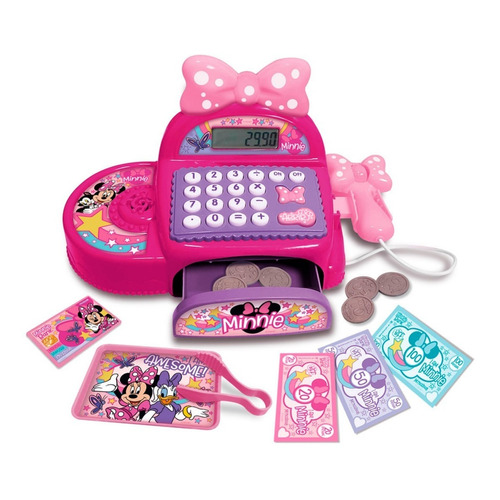 Caja Registradora Luz Sonido Minnie Mouse Ditoys Disney 2543 Color Rosa