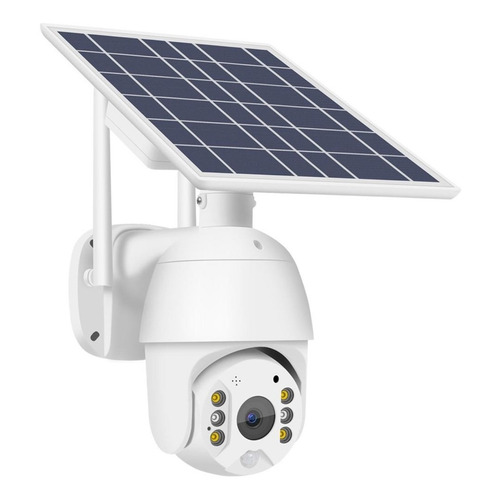 Camara Solar 360° 4g Lte Ip 1080p 2mp Exterior Inalambrica Color Blanco
