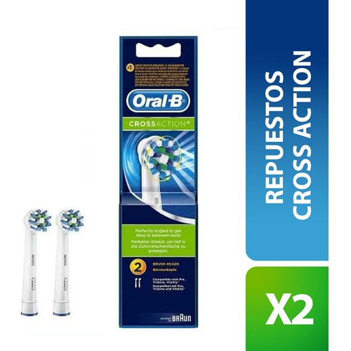 2 Repuestos De Cepillo Electrico Dientes Oral-b Cross Action