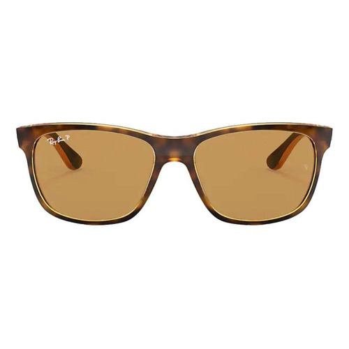 Anteojos de sol polarizados Ray-Ban RB4181 Standard con marco de injected color gloss tortoise, lente brown de cristal clásica, varilla gloss tortoise de injected