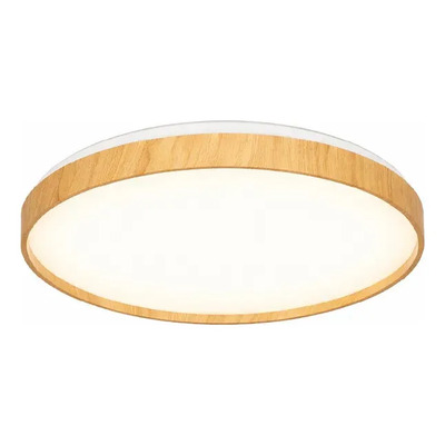 Aplique Plafón Led Boris Madera 39cm Con Control Ld Madera Clara Interior