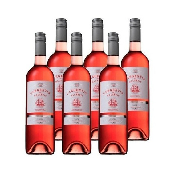 Vino L´argentin De Malartic Rosado Caja X 6un De 750cc