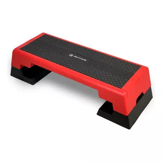 Banco Step Regulable 3 Niveles Active Training Supergym Color Rojo Y Negro