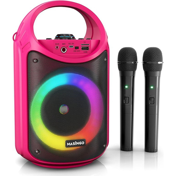 Bocina Karaoke Bluetooth Y 2 Microfonos Inalambricos Masingo