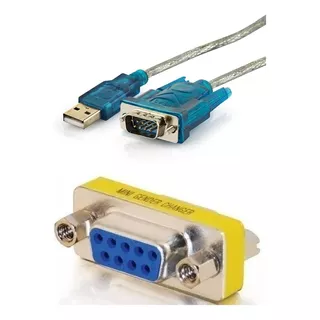 Cabo Adaptador Serial Rs232 Femea Db9 9 Pinos Usb Recovery Cor Azul