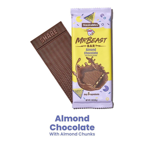 Mr. Beast chocolate 1 barra de dabor almond chocolate