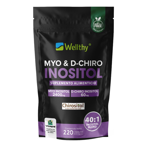 Wellthy Myo & D-chiro Inositol 220caps Sabor Sin sabor