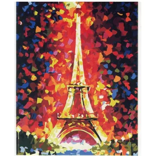 Pintura Numerada Torre Eiffel Pinceis Tecido Tintas Tb171