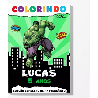 25 Livros Pra Colorir Lembrancinha Hulk Festa Decoração