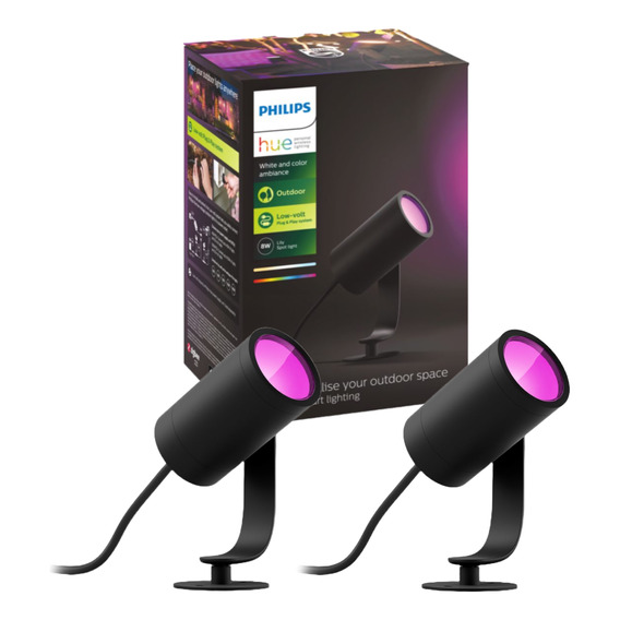Pack 2 Focos Exterior Philips Hue Lily Outdoor Rgb S/fuente
