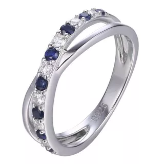 Anillo Mujer Vanité Plata Italiana Destin Blue