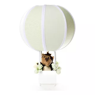 Abajur/ Luminária Balão Urso Menino Quarto Bebê E Infantil Cor Da Cúpula Macaco Verde
