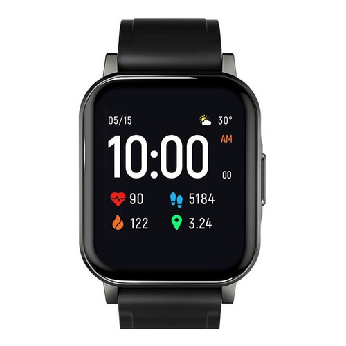 Smartwatch Haylou Smart Watch 2 1.28" caja de  policarbonato  negra, malla  black de  silicona silicona y bisel  negro LS02