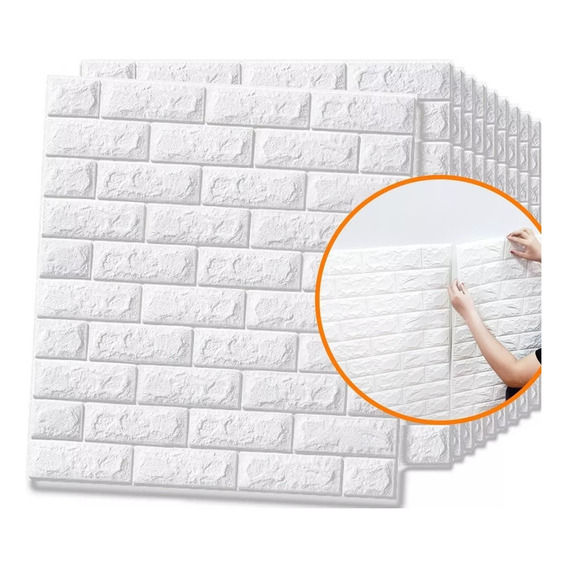 Patrón De Ladrillo Pegatina De Pared 3d Papel Tapiz 10pcs