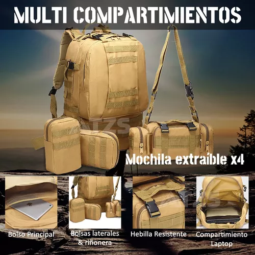 Mochila de lona, mochila casual, mochila escolar para hombres y mujeres, al  aire libre, ciclismo, senderismo, viajes, portátil, caqui, negro, Caqui