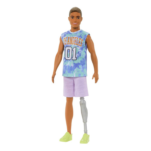 Barbie Fashion & Beauty Muñeco Ken con pierna prostética con empaque de vinilo reutilizable ideal para los niños amantes de la moda para niñas de 3 años en adelante