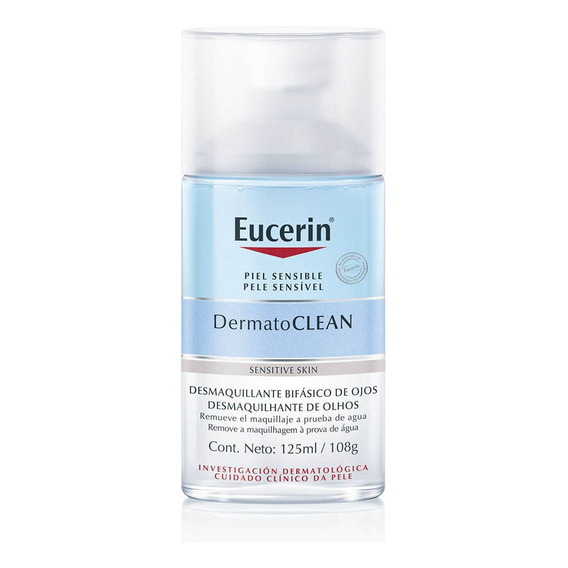 Limpiador Bifásico De Ojos Eucerin Dermatoclean X 125 Ml