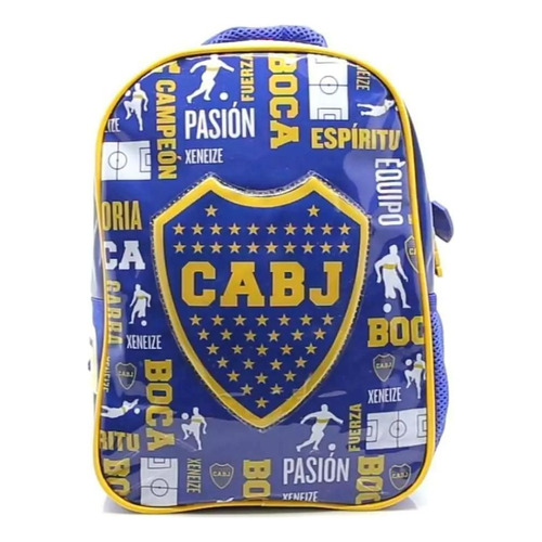 Mochila Escolar Boca Juniors Xeneize Pasion Color Azul Diseño De La Tela Liso