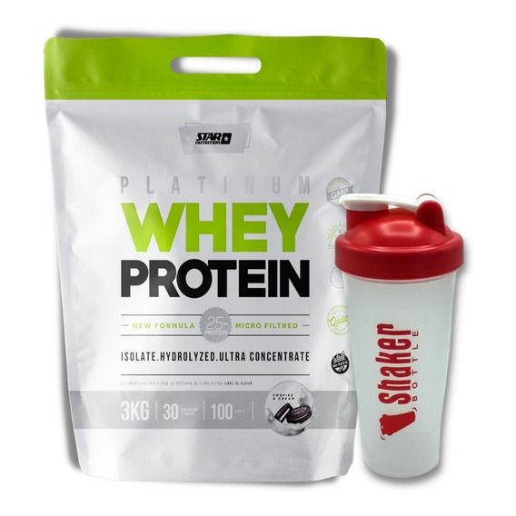 Proteína Whey Protein Platinum Star Nutrition 3kg + Shaker