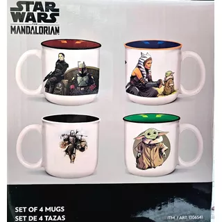 4 Tazas Star Wars Mandalorian 414 Ml C/u