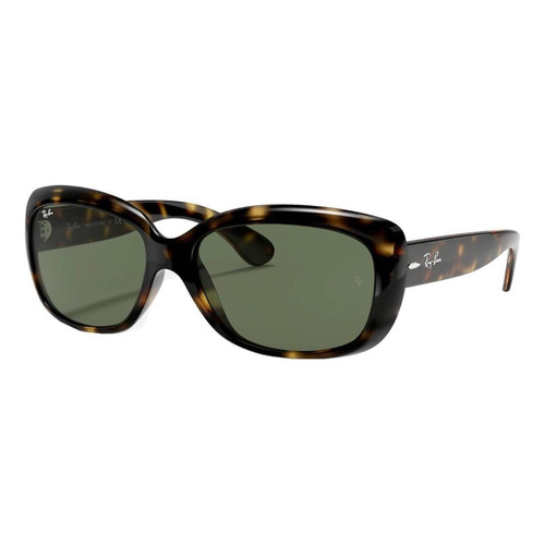 Anteojos de sol Ray-Ban Jackie Ohh Standard con marco de nailon color gloss tortoise, lente green de cristal clásica, varilla gloss tortoise de nailon - RB4101