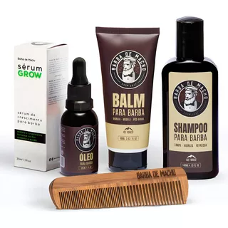 Produtos De Barba Shampoo Balm Óleo E Tônico De Crescimento Fragrância Amadeirado Suave