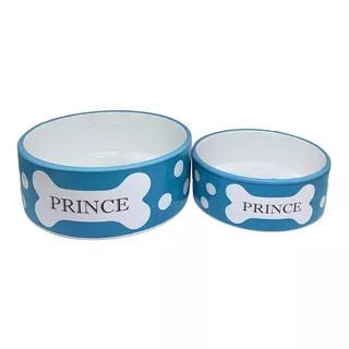 Comedouro P/ Cachorro Kit Pet Porcelana Príncipe E Princesa