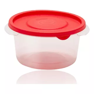 Contenedor Alimentos Hermetico Envase Redondo Mediano 820 Ml Color Rojo