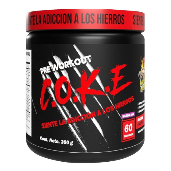 Pre Entrenamiento Workout 2 En 1 Coke + Clemb 60 Servicios Sabor Uva