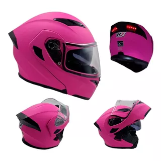 Casco Moto Abatible Mujer Certificado Con Luz Led Seguridad