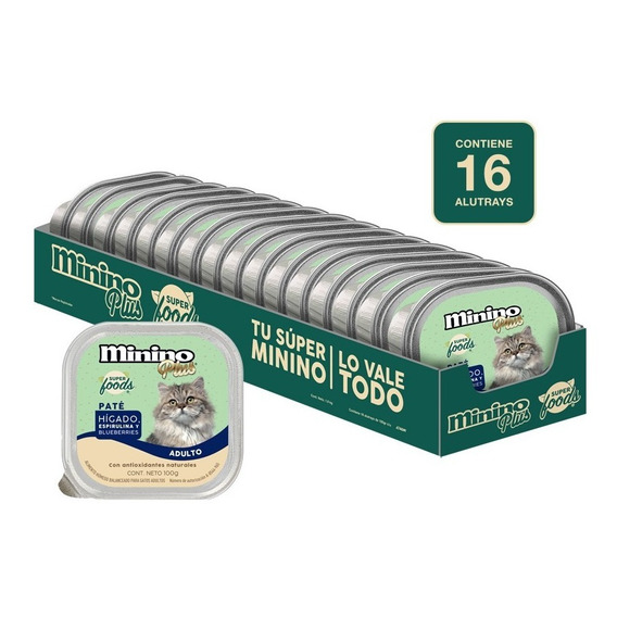 Alimento Húmedo Minino Superfoods Paquete X 16 Und - 100g/cu