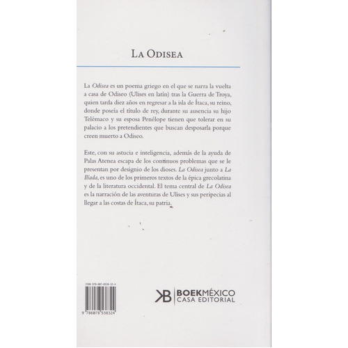 La Odisea, De Adame, Homero. Editorial Casa Editorial Boek Mexico, Tapa Blanda En Español, 2020