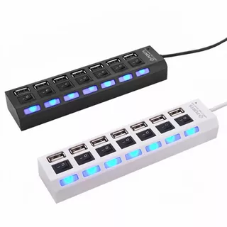 Hub 7 Puertos Multi Usb 2.0 Indicador Luz Led