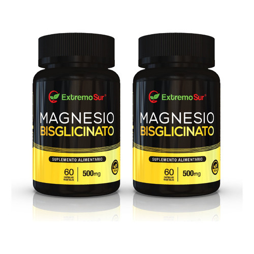 2 Bisglicinato De Magnesio 500mg X 60 Caps Vegetal Sabor Neutro