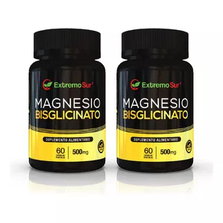 2 Bisglicinato De Magnesio 500mg X 60 Caps Vegetal Sabor Neutro