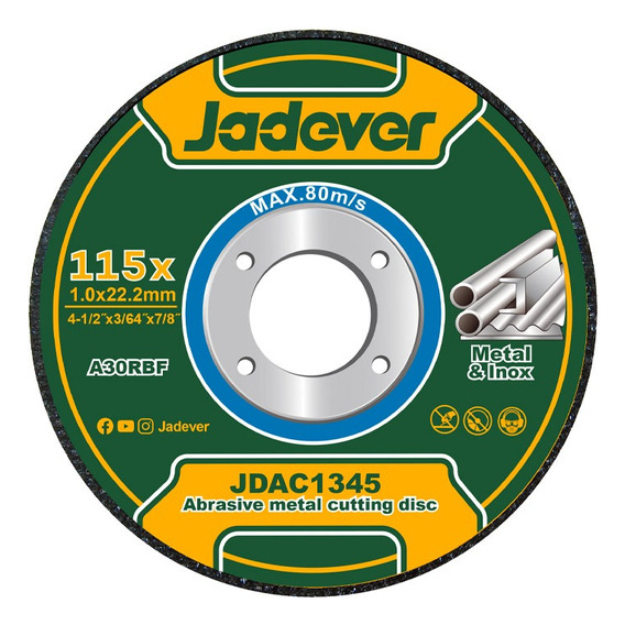 Disco De Corte Metal 4 Pulgadas 115x1.0mm Jadever