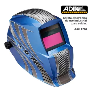 Careta Electrónica Soldar Automática Azul Con Gris Adir 6713