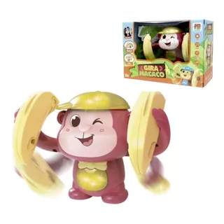 Macaco De Brinquedo Gira Macaco Com Som Luz Musical Dm Toys