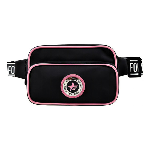 Riñonera Footy Neoprene Negro Rosa Mujer Color Negro/rosa