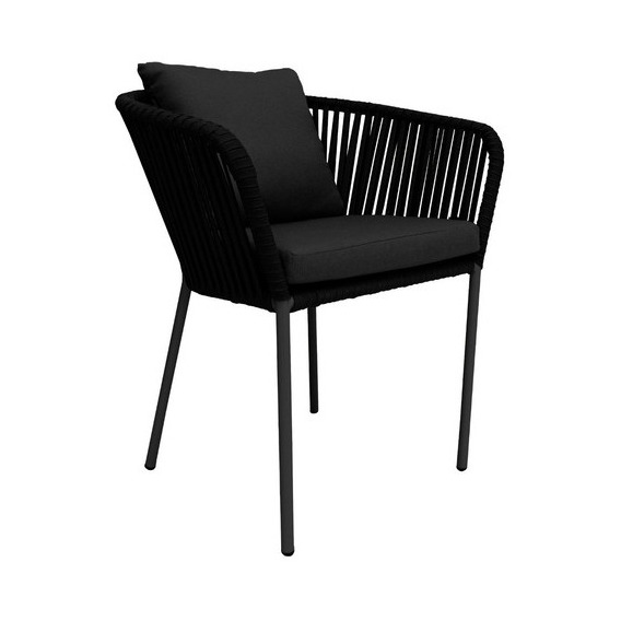 Silla Artesanal Jalisco Cuerda Poliester By Promobel Color De La Estructura De La Silla Negro Color Del Asiento Negro Diseño De La Tela Curri