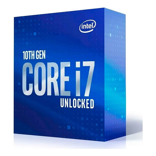Procesador gamer Intel Core i7-10700K BX8070110700K  de 8 núcleos y  5.1GHz de frecuencia con gráfica integrada