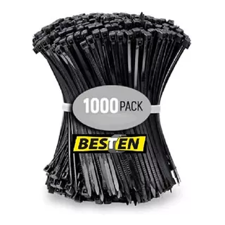 1000 Pzs Cincho Plastico 10kg Brida Nylon Anti-uv 10cm Negro