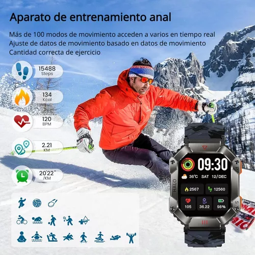 Kr80 Reloj Inteligente Hombre Smartwatch Gps Deportivo Color De La Correa  Orange Silicona