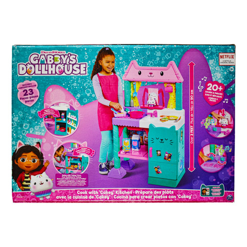 Gabbys Dollhouse Cocina Para Crear Platos 90cm Spin Master Color Rosa/Aqua