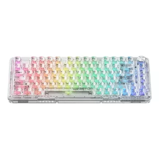 Teclado Mecánico K500f Transparente Rgb Gamer 75%