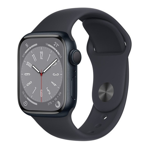 Apple Watch Series 8 GPS - Caja de aluminio medianoche 41 mm - Correa deportiva medianoche - Patrón - Distribuidor Autorizado