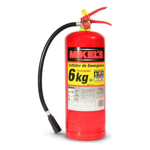 Extintor Apagar Fuego Emergencia Polvo Abc Recargable 6 Kg