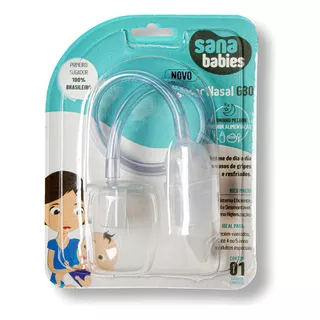 Aspirador Sugador Nasal Sana Babies G30 Nacional Bico Macio Cor Branco